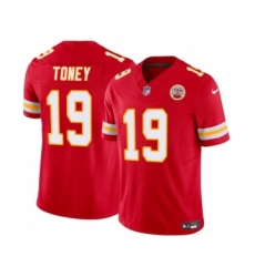 Men's Nike Kansas City Chiefs #19 Kadarius Toney Red 2023 F.U.S.E. Vapor Untouchable Limited Football Stitched Jersey Men's Nike Kansas City Chiefs #19 Kadarius Toney Red 2023 F.U.S.E. Vapor Untouchable Limited Football Stitched Jersey