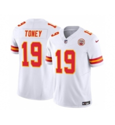 Men's Nike Kansas City Chiefs #19 Kadarius Toney White 2023 F.U.S.E. Vapor Untouchable Limited Football Stitched Jersey Men's Nike Kansas City Chiefs #19 Kadarius Toney White 2023 F.U.S.E. Vapor Untouchable Limited Football Stitched Jersey