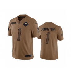 Men's Nike Los Angeles Chargers #1 Quentin Johnston 2023 Brown Salute To Service Limited Football Stitched Jersey Men's Nike Los Angeles Chargers #1 Quentin Johnston 2023 Brown Salute To Service Limited Football Stitched Jersey