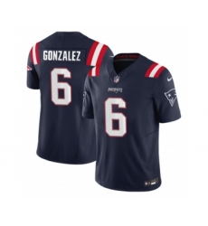 Men's Nike New England Patriots #6 Christian Gonzalez Navy 2023 F.U.S.E. Vapor Limited Football Stitched Jersey