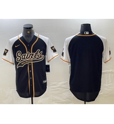 Men's New Orleans Saints Blank Black White 1987 Legacy Cool Base Stitched Baseball Jersey Men's New Orleans Saints Blank Black White 1987 Legacy Cool Base Stitched Baseball Jersey