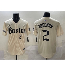 Men's Boston Red Sox #2 Alex Bregman Cream Gothic Vapor Limited Stitched Baseball Jersey