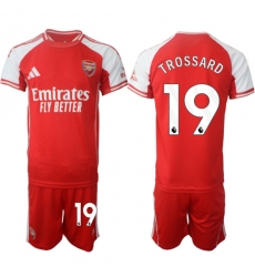 Men's Arsenal F.C #19 Leandro Trossard Red 2025 Home Soccer Jersey Suit