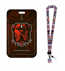 -Cincinnati Bengals  ID Stickers Badge Holder with Lanyard, Hard Plastic Key Card Work Badge Sleeve for Office, School, Factory, ID Credit Cards,  