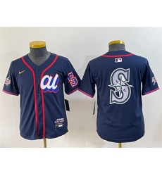 Women's American League Seattle Mariners Team Big Logo Navy 2025 All-Star Edition Limited Stitched Baseball Jersey(Run Small)