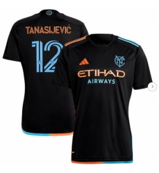 Men's New York City FC Strahinja Tanasijevic adidas Black 2024 24 7 Kit Replica Player Jersey