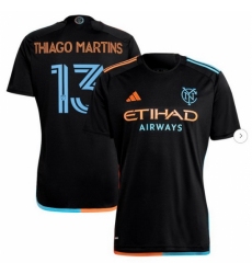 Men's New York City FC Thiago Martins adidas Black 2024 24 7 Kit Replica Player Jersey