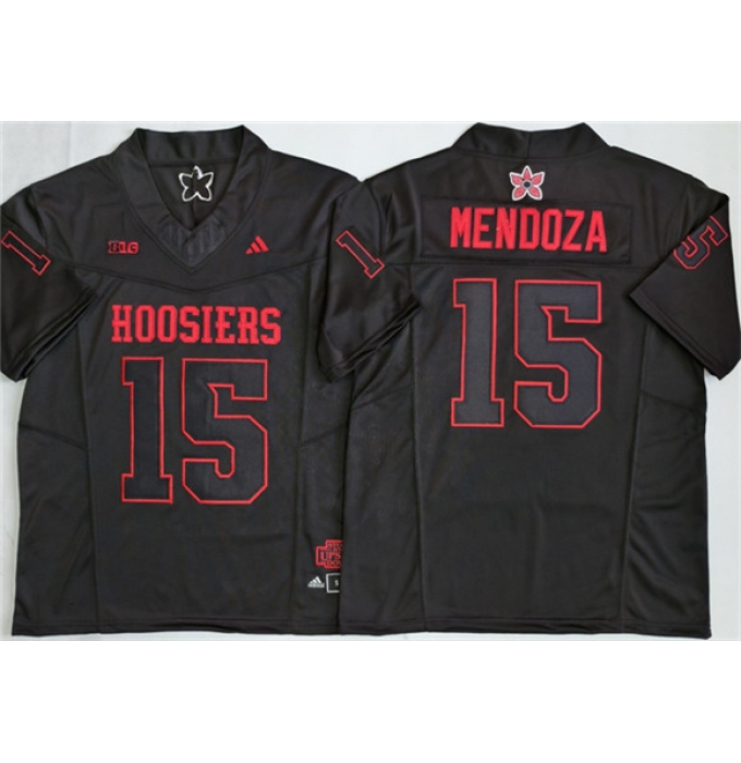 Men's Indiana Hoosiers #15 Fernando Mendoza Black F.U.S.E. Stitched Jersey