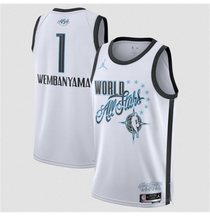 Men's 2026 All-Star #1 Victor Wembanyama White Stitched Basketball Jersey
