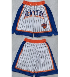 Men's New Yok Knicks White Shorts (Run Small)