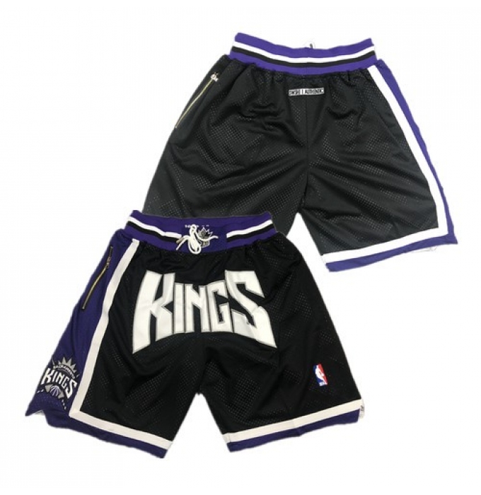 Men's Sacramento Kings Black NBA Shorts (Run Smaller)
