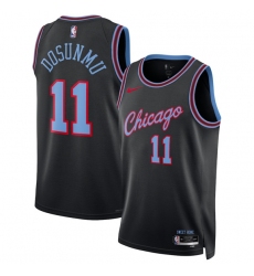 Men's Chicago Bulls #11 Ayo Dosunmu Black 2025-26 City Edition Swingman Stitched Basketball Jersey
