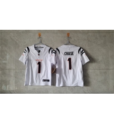 Women's Cincinnati Bengals #1 Ja'Marr Chase White F.U.S.E. Vapor Football Stitched Jersey(Run Small)