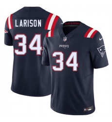 Men's New England Patriots #34 Lan Larison Navy 2025 F.U.S.E. Vapor Limited Stitched Jersey
