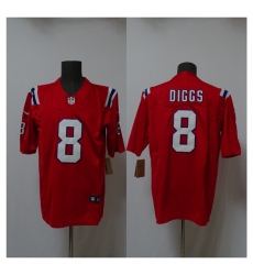 Men's New England Patriots #8 Stefon Diggs Red 2025 Vapor Limited Stitched Jersey