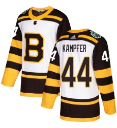 Youth Adidas Boston Bruins #44 Steven Kampfer Authentic White 2019 Winter Classic NHL Jersey