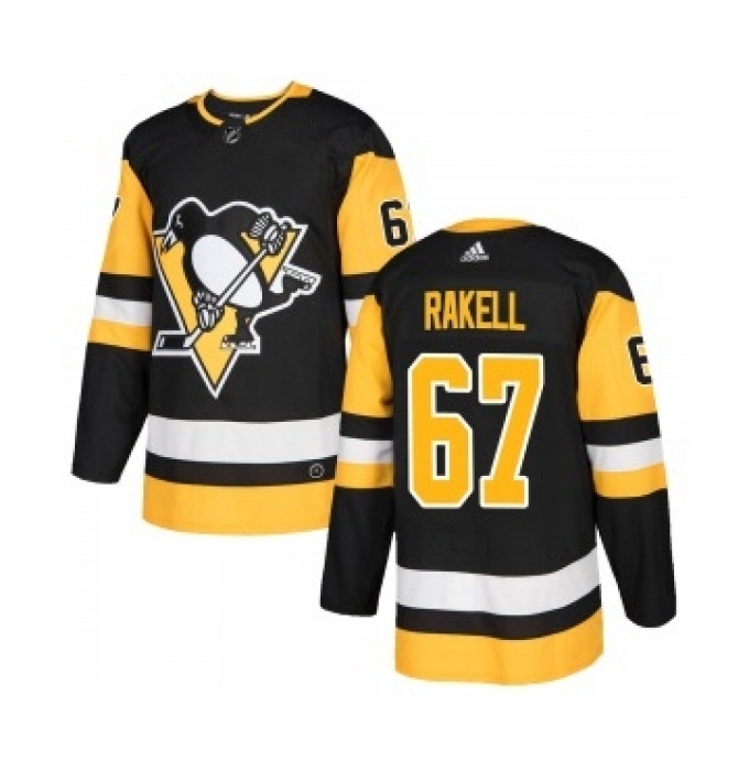 Men's Adidas Pittsburgh Penguins #67 Rickard Rakell Black Alternate Authentic Stitched NHL Jersey