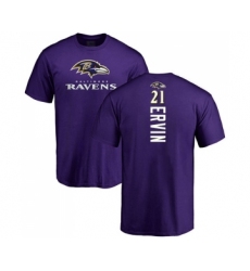 Football Baltimore Ravens #21 Tyler Ervin Purple Backer T-Shirt