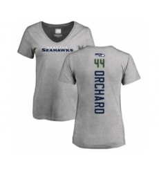 Football Women's Seattle Seahawks #44 Nate Orchard Ash Backer T-Shirt