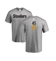 Football Pittsburgh Steelers #45 Roosevelt Nix Ash Backer T-Shirt
