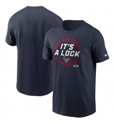 Men's Houston Texans Navy 2023 AFC South Division Champions Locker Room Trophy Collection T-Shirt