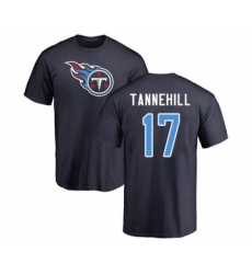 Football Tennessee Titans #17 Ryan Tannehill Navy Blue Name & Number Logo T-Shirt