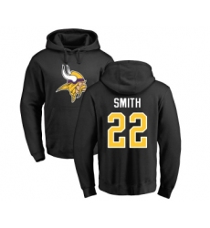 Football Minnesota Vikings #22 Harrison Smith Black Name & Number Logo Pullover Hoodie