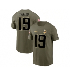 Men's Minnesota Vikings #19 Adam Thielen 2022 Olive Salute to Service T-Shirt