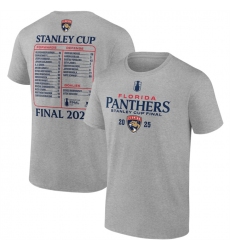Men's Florida Panthers Heather Gray 2025 Stanley Cup Final Roster T-Shirt