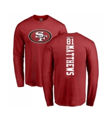 Football San Francisco 49ers #81 Jordan Matthews Red Backer Long Sleeve T-Shirt