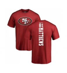 Football San Francisco 49ers #81 Jordan Matthews Red Backer T-Shirt