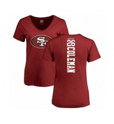 Football Women's San Francisco 49ers #26 Tevin Coleman Red Backer T-Shirt