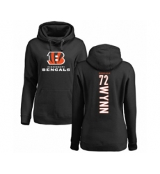Football Women's Cincinnati Bengals #72 Kerry Wynn Black Backer Pullover Hoodie