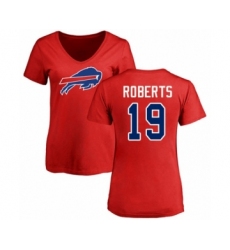 Football Women's Buffalo Bills #19 Andre Roberts Red Name & Number Logo T-Shirt