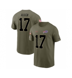 Men's Buffalo Bills #17 Josh Allen 2022 Olive Salute to Service T-Shirt
