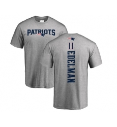 Football New England Patriots #11 Julian Edelman Ash Backer T-Shirt