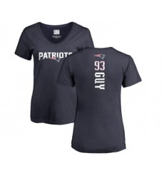 Football Women's New England Patriots #93 Lawrence Guy Navy Blue Backer T-Shirt