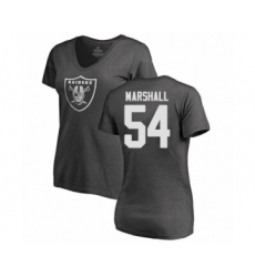 Football Women's Oakland Raiders #54 Brandon Marshall Ash One Color T-Shirt