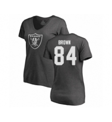 Football Women's Oakland Raiders #84 Antonio Brown Ash One Color T-Shirt