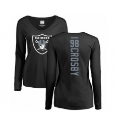 Football Women's Oakland Raiders #98 Maxx Crosby Black Backer Long Sleeve T-Shirt