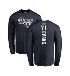 Football Los Angeles Rams #71 Bobby Evans Navy Blue Backer Long Sleeve T-Shirt