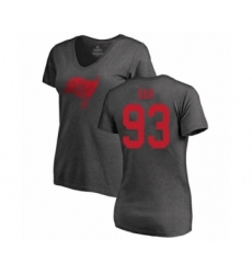 Football Women's Tampa Bay Buccaneers #93 Ndamukong Suh Ash One Color T-Shirt