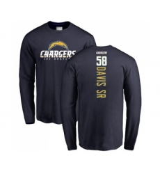 Football Los Angeles Chargers #58 Thomas Davis Sr Navy Blue Backer Long Sleeve T-Shirt