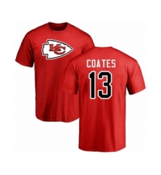 Football Kansas City Chiefs #13 Sammie Coates Red Name & Number Logo T-Shirt