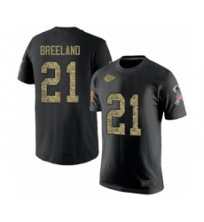 Football Men's Kansas City Chiefs #21 Bashaud Breeland Black Camo Salute to Service T-Shirt