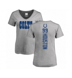 Football Women's Indianapolis Colts #99 Justin Houston Ash Backer T-Shirt