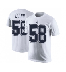 Football Men's Dallas Cowboys #58 Robert Quinn White Rush Pride Name & Number T-Shirt
