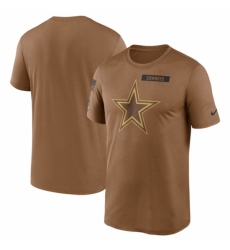 Men's Dallas Cowboys 2023 Brown Salute To Service Legend Performance T Shirt
