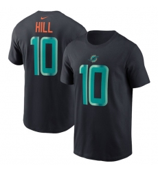 Men's Miami Dolphins #10 Tyreek Hill Black 2025 Rivalries Collection Player Name & Number T-Shirt
