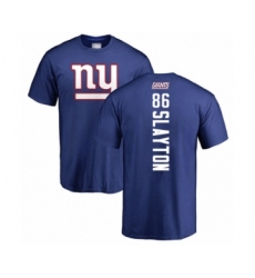 Football New York Giants #86 Darius Slayton Royal Blue Backer T-Shirt